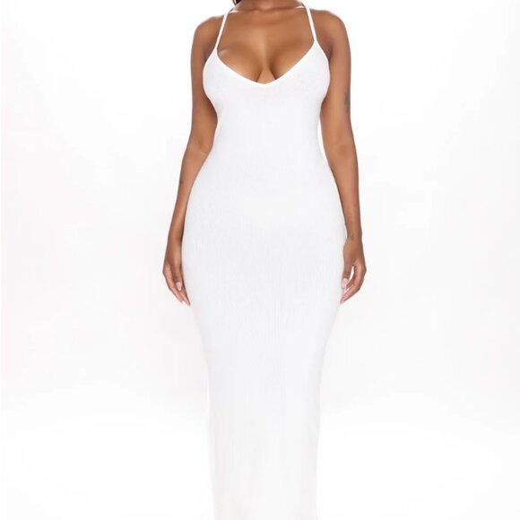 Fashion Nova Doing My Thing Maxi Dress - White - Picture 1 of 6